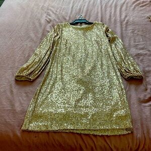 Gold sequin Preston & York size 10 dress. Worn once for a wedding.